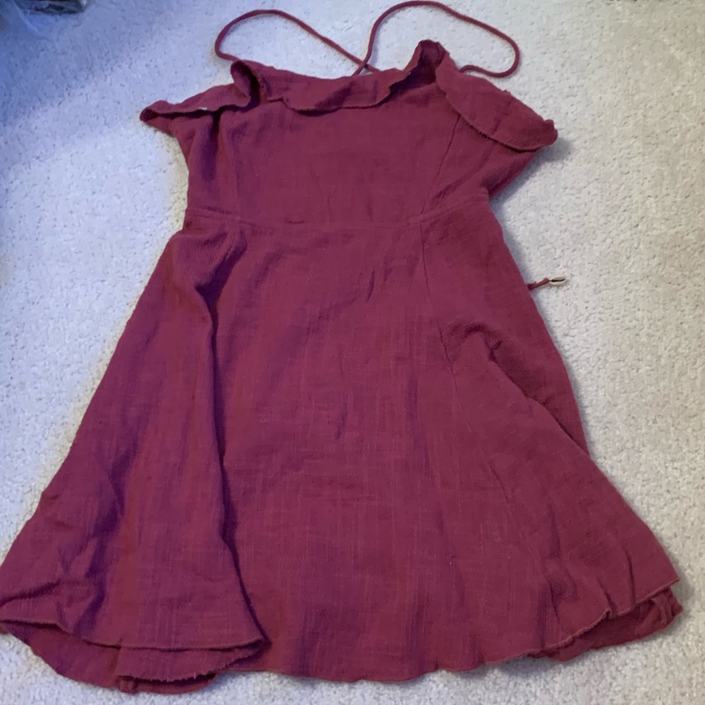 Free people wine red dress medium ties m maroon
